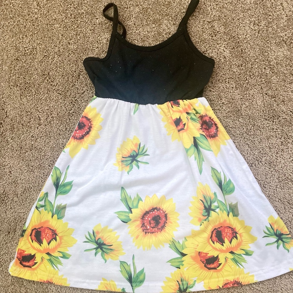 PatPat Black and White Sundress Sleeveless Spaghetti Strap